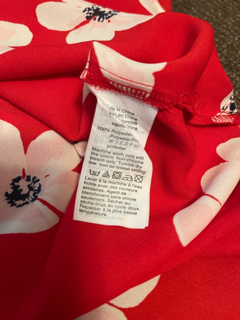 J. Crew Red Floral Button-Front Blouse - Picture 7 of 7